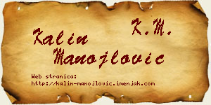 Kalin Manojlović vizit kartica